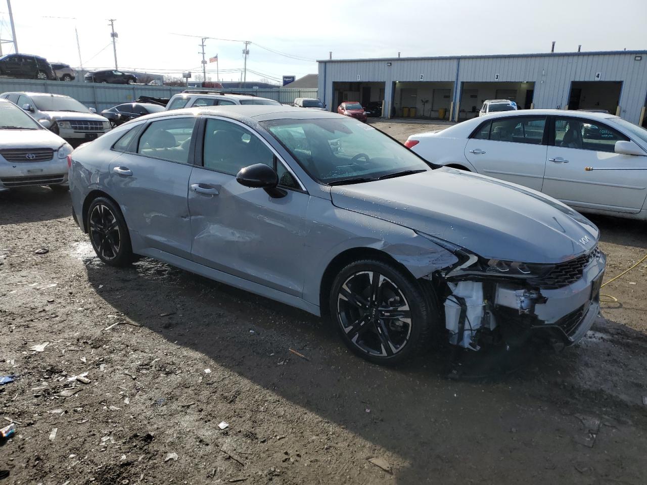 2023 KIA K5 VIN 5XXG64J22PG174620 Copart auction photo, side / front end damage thumbnail 4
