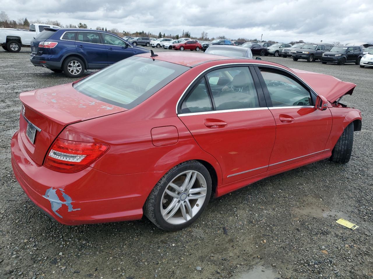 2014 Mercedes-Benz C-klasse VIN WDDGF4HB3EG198958 Copart auction photo, front end / all over damage thumbnail 3