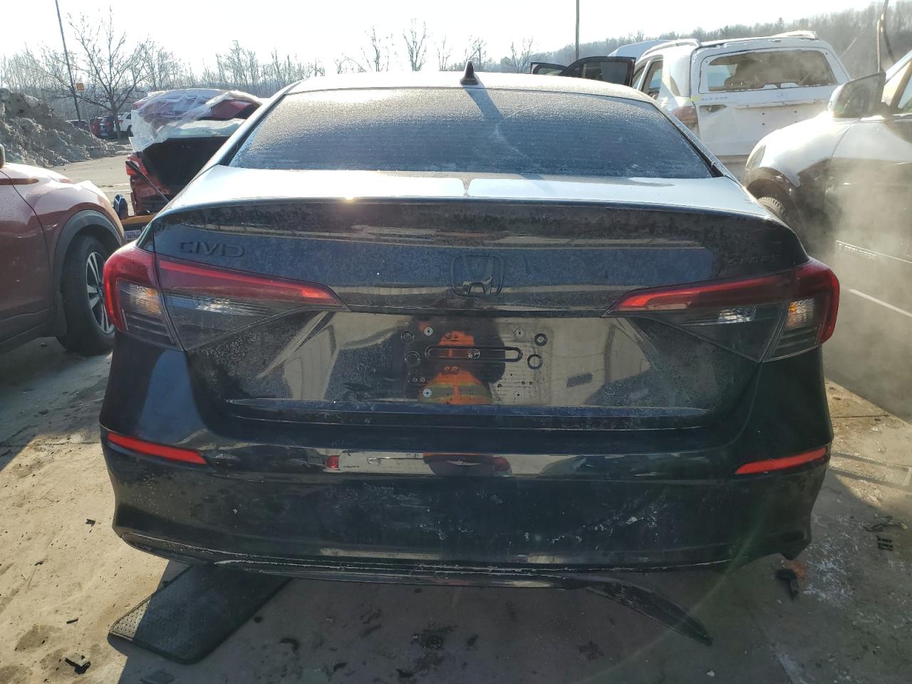 2022 Honda Civic VIN 2HGFE2F54NH587365 Copart auction photo, undercarriage / side damage thumbnail 6