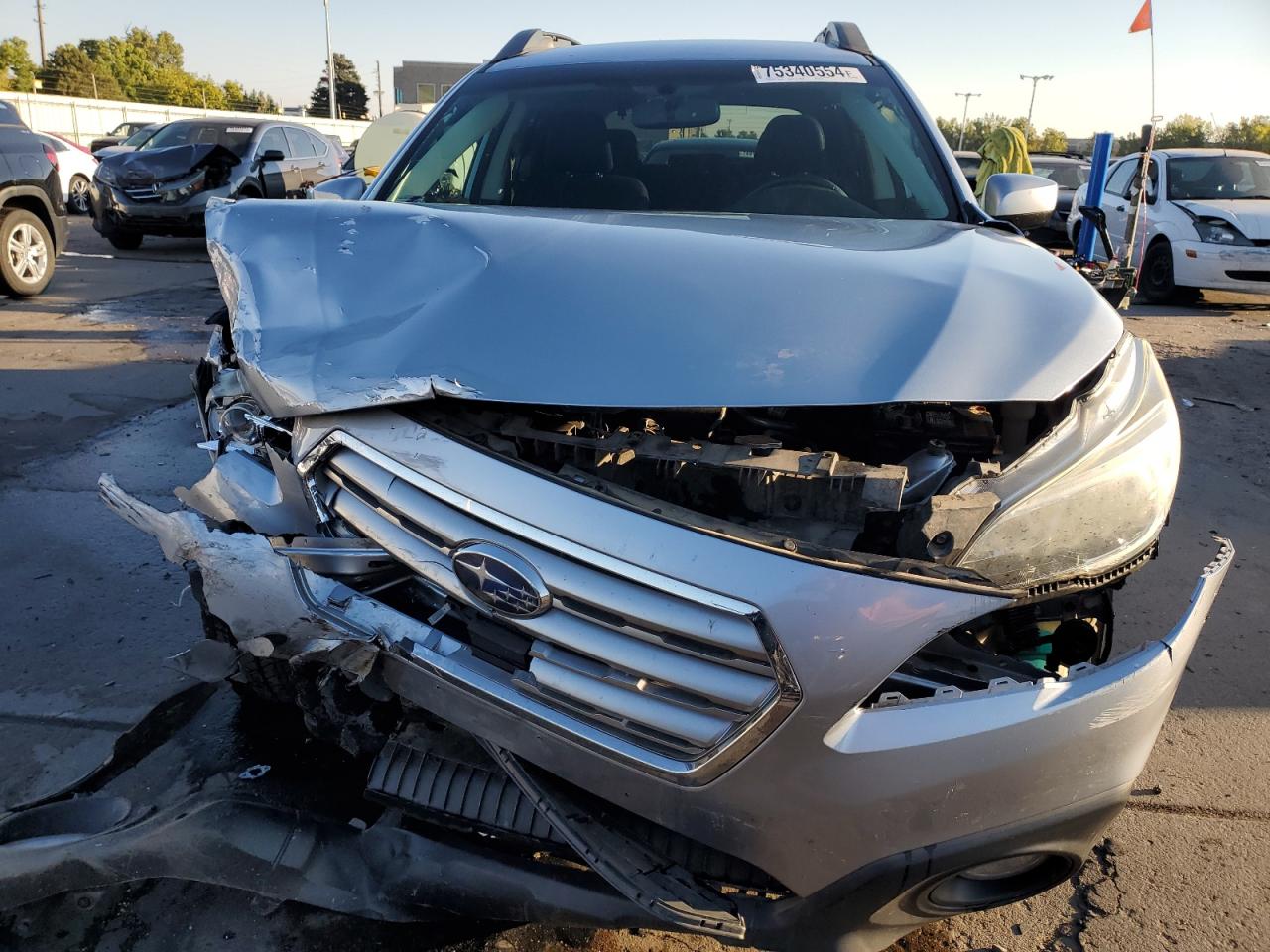 2015 Subaru Outback VIN 4S4BSBCC4F3343160 Copart auction photo, front end / side damage thumbnail 5
