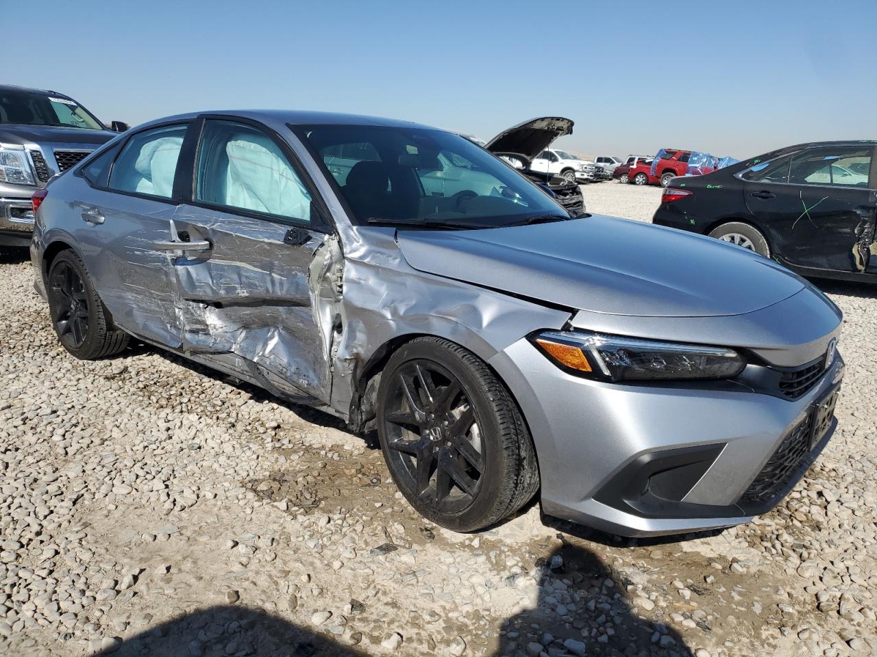 2022 Honda Civic VIN 2HGFE2F51NH603439 Copart auction photo, side damage thumbnail 4