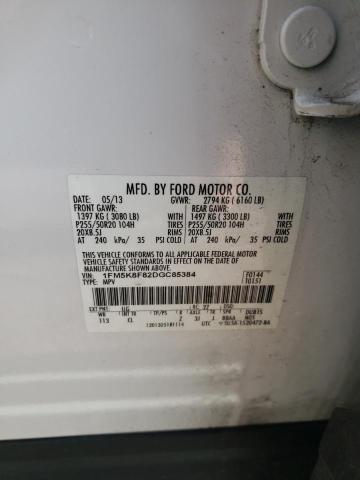 2013 Ford Explorer VIN 1FM5K8F82DGC85384 Copart auction photo, front end damage thumbnail 13