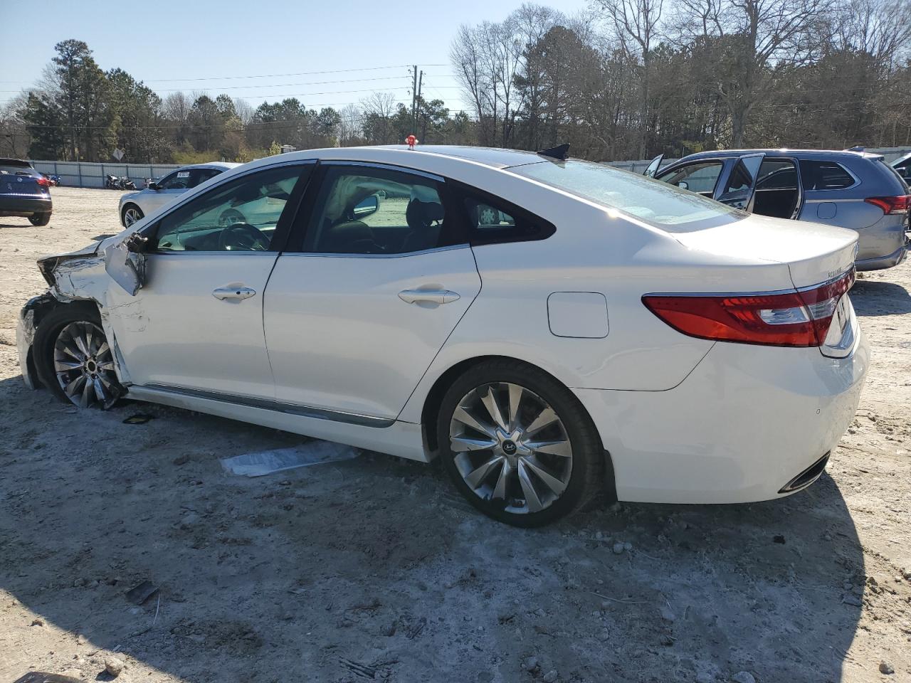 2012 Hyundai Azera VIN KMHFH4JG7CA192033 Copart auction photo, front end / side damage thumbnail 2