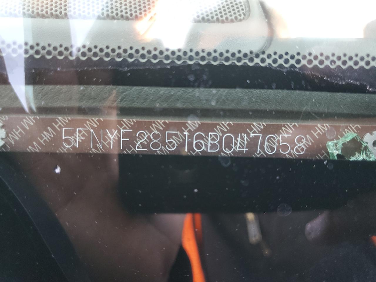 2006 Honda Pilot VIN 5FNYF28516B047058 Copart auction photo, side / rear end damage thumbnail 13