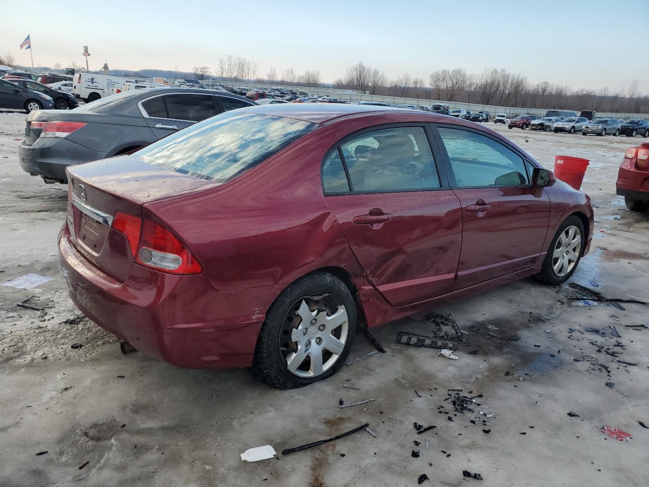 2009 Honda Civic VIN 2HGFA16549H517523 Copart auction photo, rear end / side damage thumbnail 3