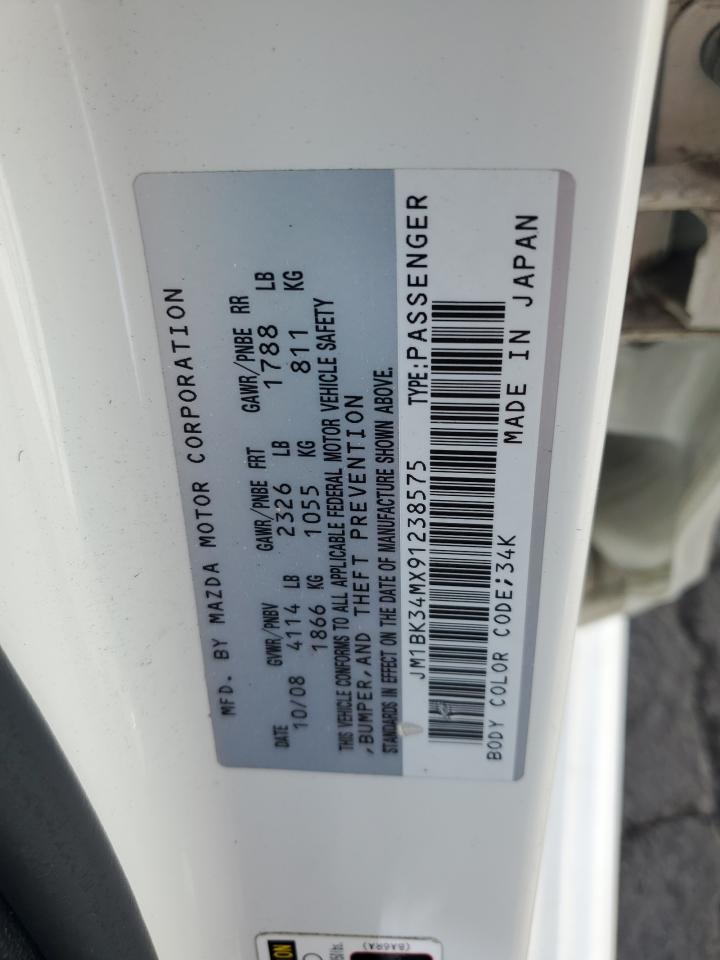 2009 Mazda 3 VIN JM1BK34MX91238575 Copart auction photo, front end damage thumbnail 15