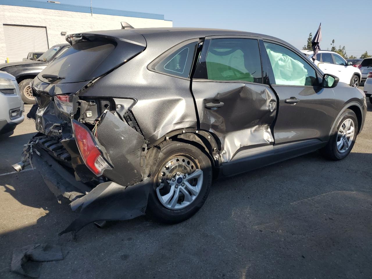 2020 Ford Escape VIN 1FMCU0F66LUC77824 Copart auction photo, rear end / side damage thumbnail 3