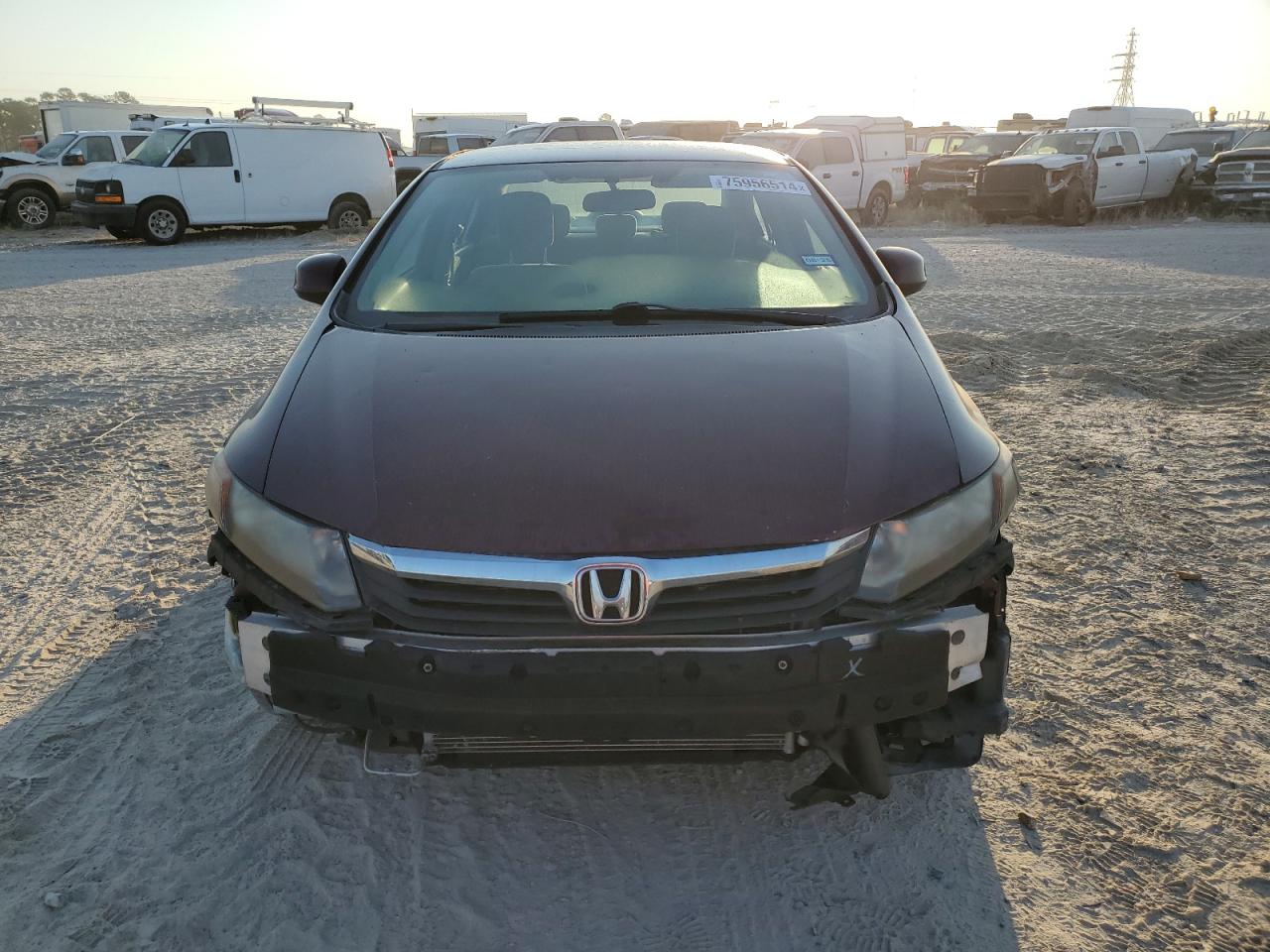 2012 Honda Civic VIN 19XFB2F52CE043706 Copart auction photo, all over / rear end damage thumbnail 5