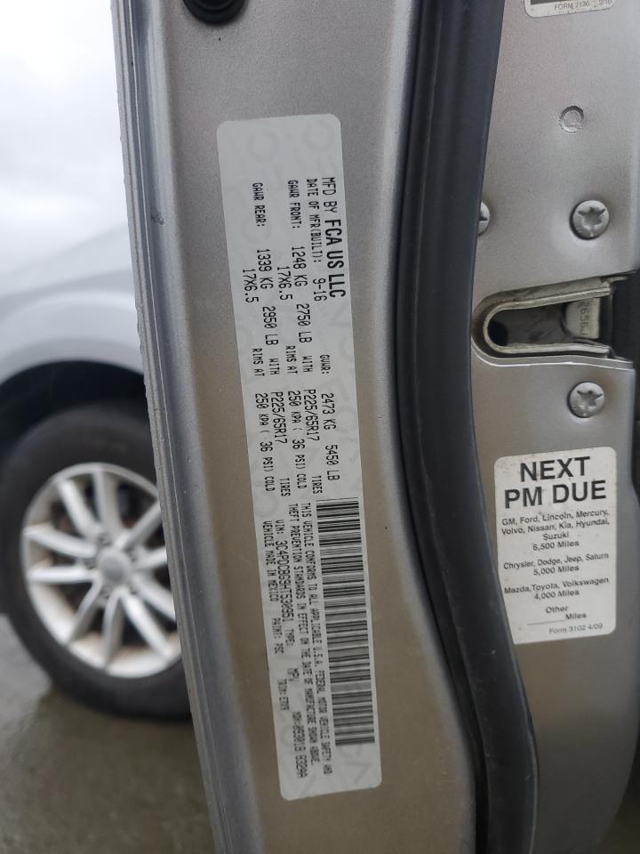 2017 Dodge Journey VIN 3C4PDCBG9HT530951 Copart auction photo, front end damage thumbnail 14