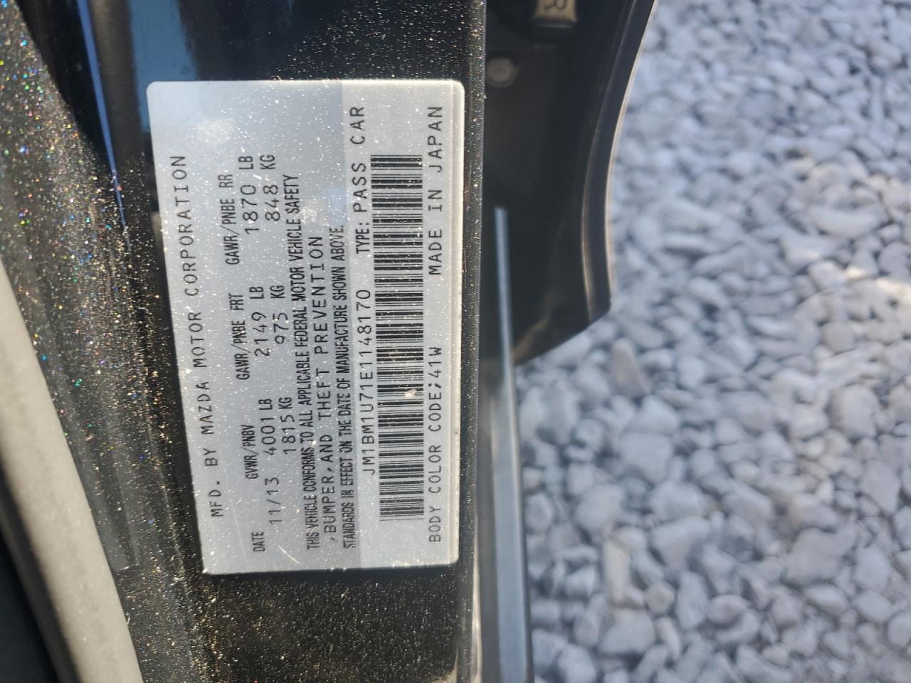 2014 Mazda 3 VIN JM1BM1U71E1148170 Copart auction photo, rear end damage thumbnail 12