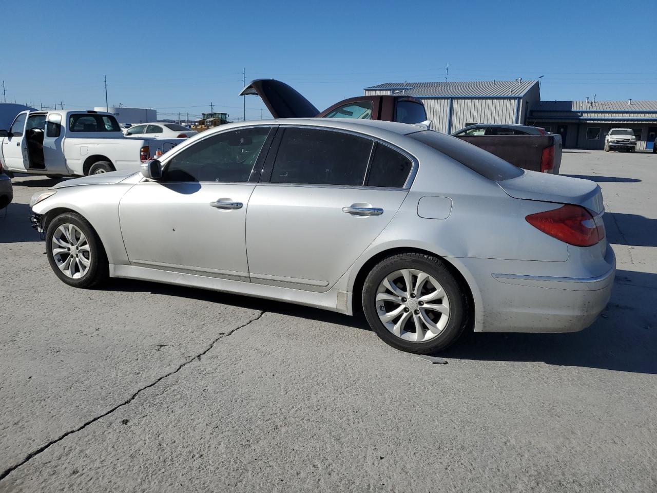 2013 Hyundai Genesis VIN KMHGC4DD1DU241022 Copart auction photo, front end / rear end damage thumbnail 2