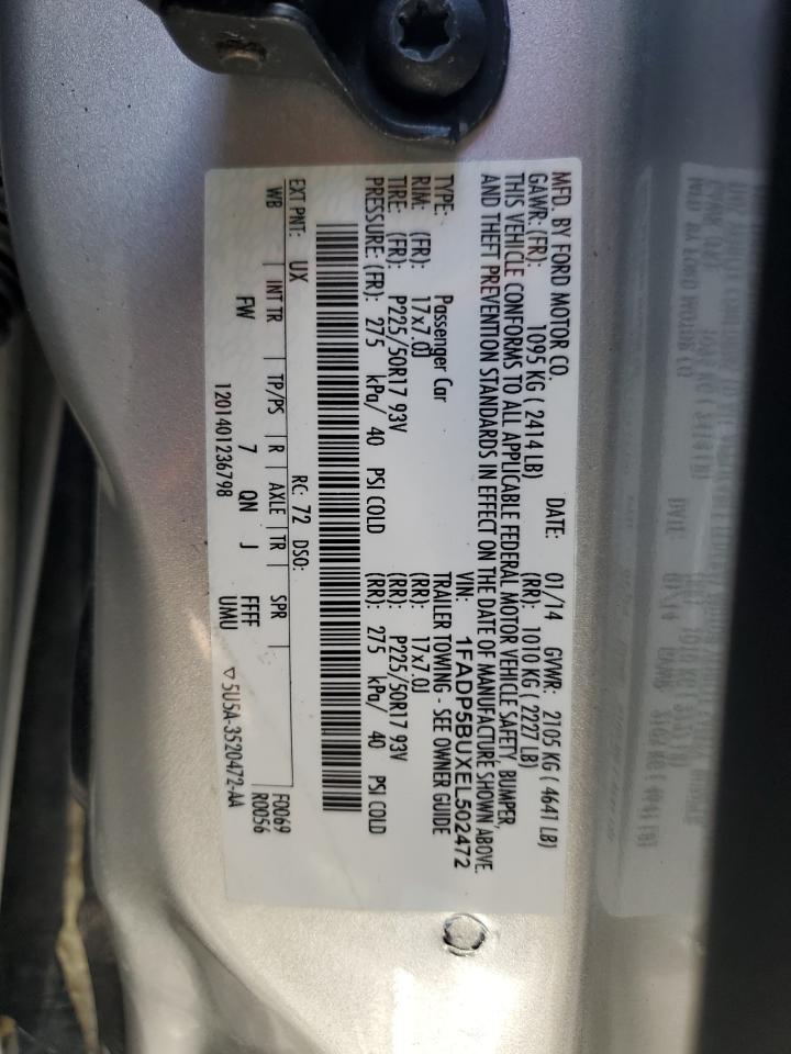 2014 Ford C-MAX VIN 1FADP5BUXEL502472 Copart auction photo, front end damage thumbnail 13