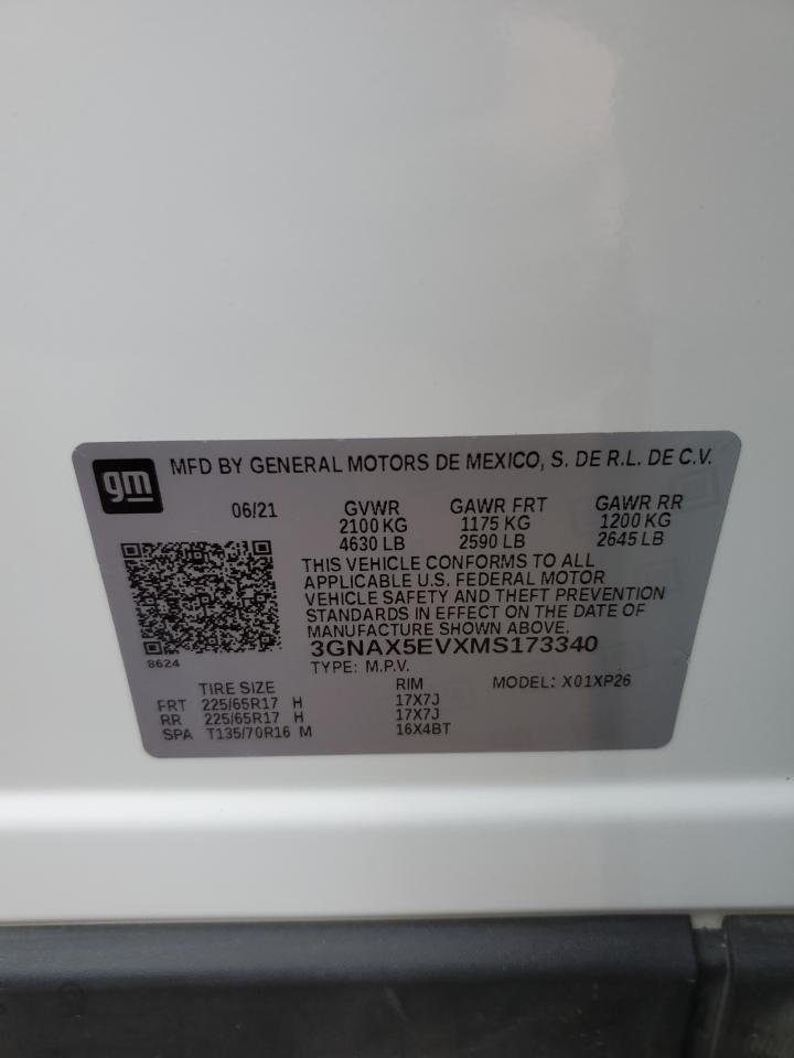 2021 Chevrolet Equinox VIN 3GNAX5EVXMS173340 Copart auction photo, normal wear damage thumbnail 13