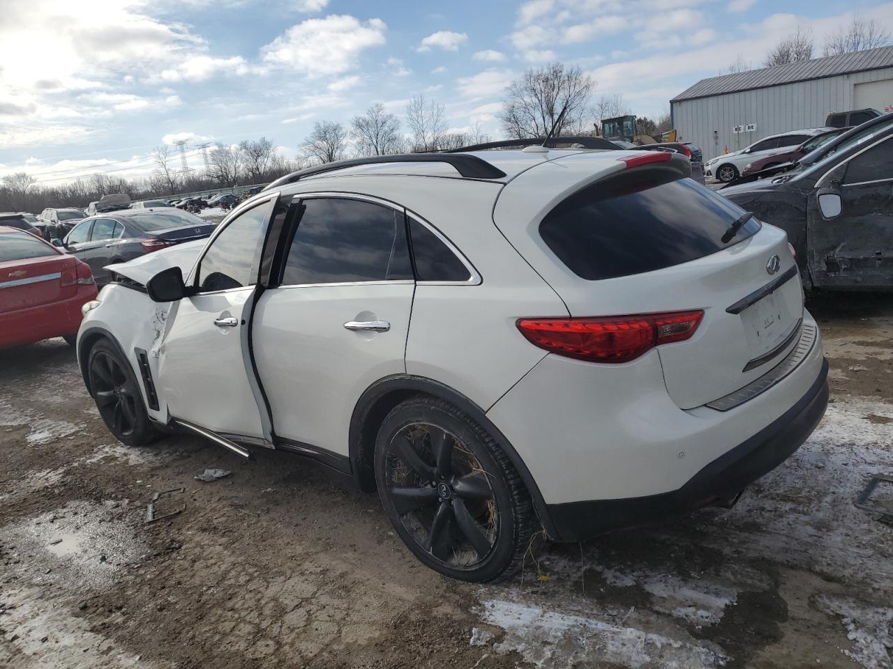 2015 Infiniti QX70 VIN JN8CS1MU9FM380925 Copart auction photo, all over damage thumbnail 2
