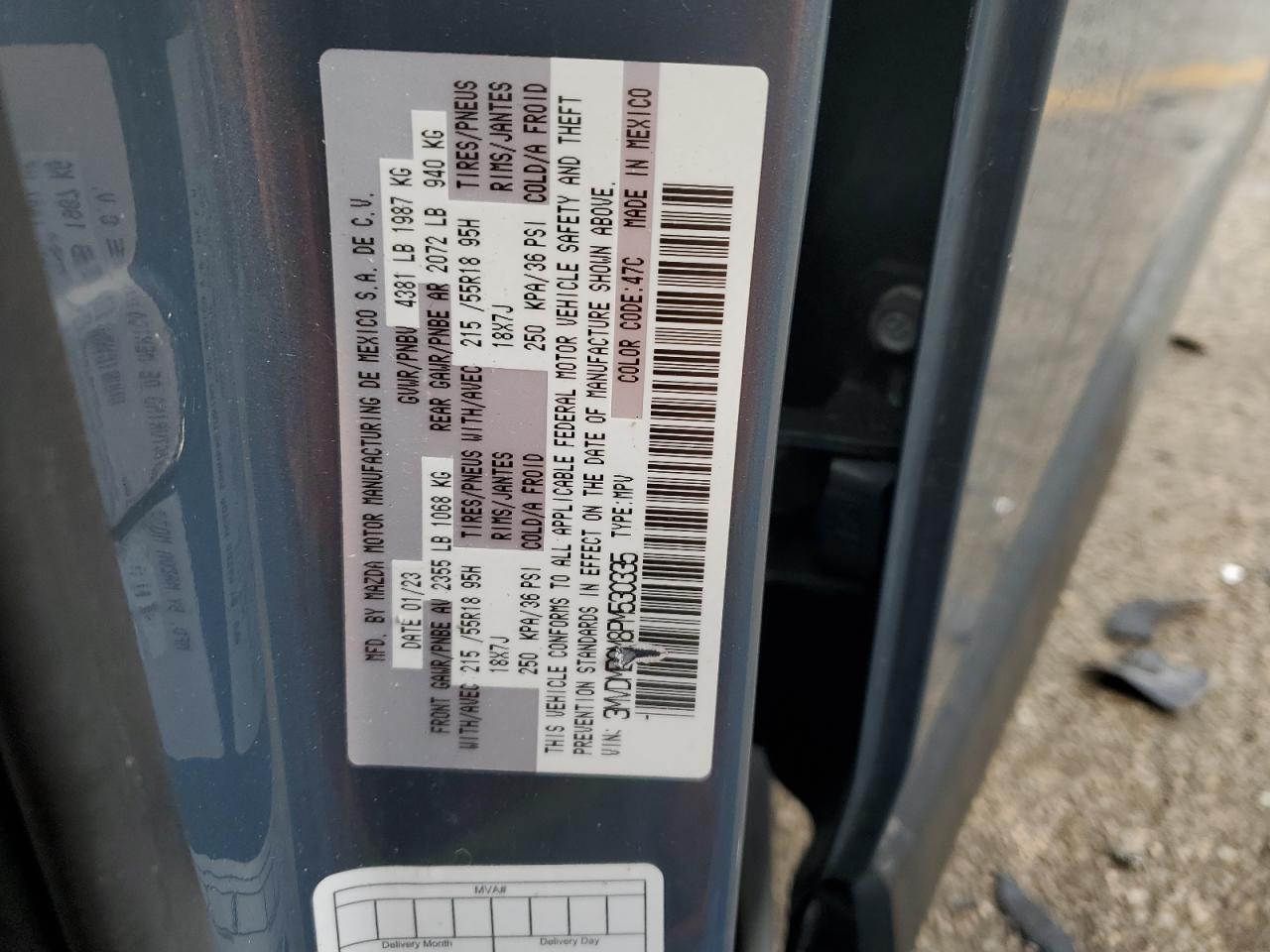 2023 Mazda CX-30 VIN 3MVDMBCM8PM530335 Copart auction photo, front end damage thumbnail 14