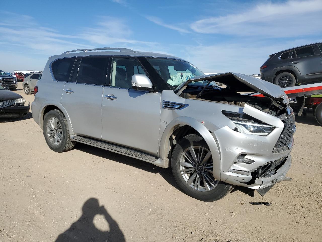 2018 Infiniti QX80 VIN JN8AZ2NC7J9440498 Copart auction photo, front end damage thumbnail 4