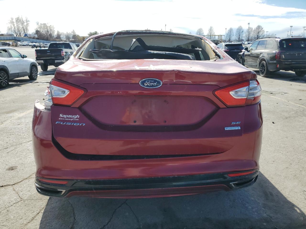 2014 Ford Fusion VIN 3FA6P0H99ER360258 Copart auction photo, rollover damage thumbnail 6