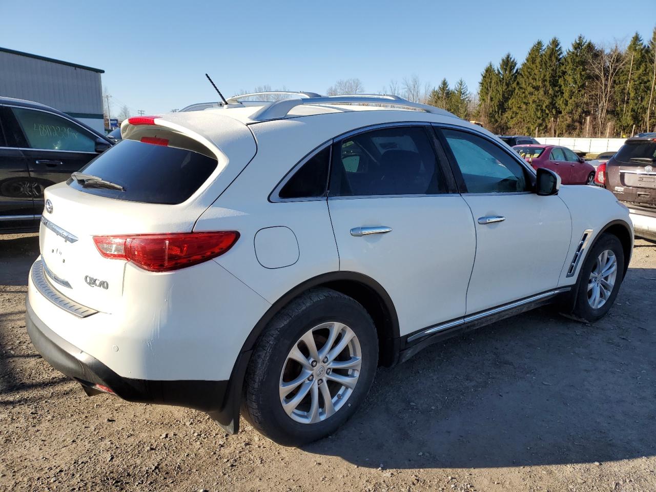 2014 Infiniti QX70 VIN JN8CS1MW2EM411268 Copart auction photo, front end damage thumbnail 3