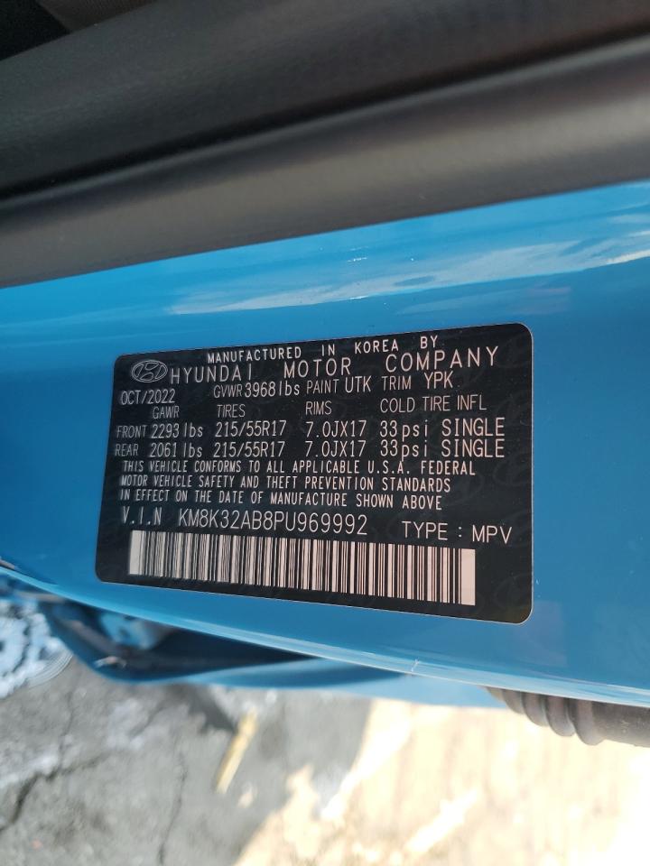 2023 Hyundai Kona VIN KM8K32AB8PU969992 Copart auction photo, side / rear end damage thumbnail 15