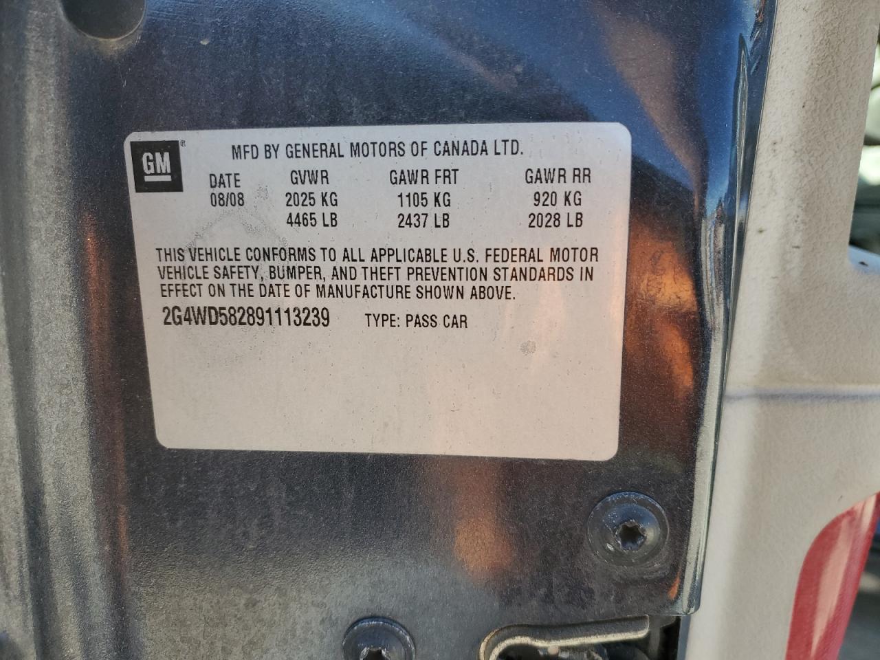 2009 Buick LaCrosse VIN 2G4WD582891113239 Copart auction photo, mechanical damage thumbnail 12