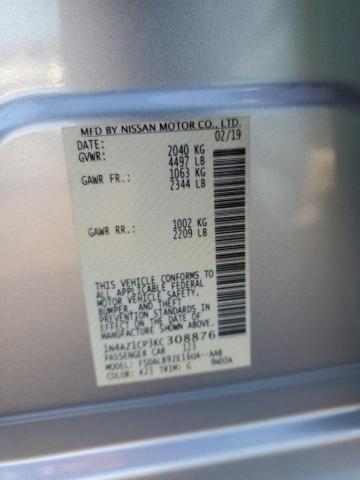 2019 Nissan Leaf VIN 1N4AZ1CP3KC308876 Copart auction photo, front end damage thumbnail 12