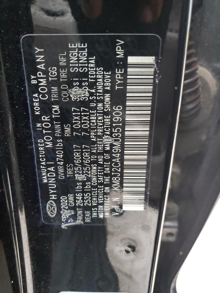 2021 Hyundai Tucson VIN KM8J2CA49MU351906 Copart auction photo, front end / rear end damage thumbnail 13