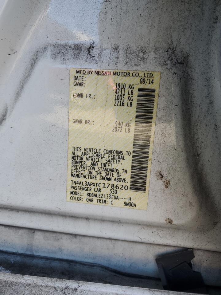 2015 Nissan Altima VIN 1N4AL3APXFC178620 Copart auction photo, front end damage thumbnail 13