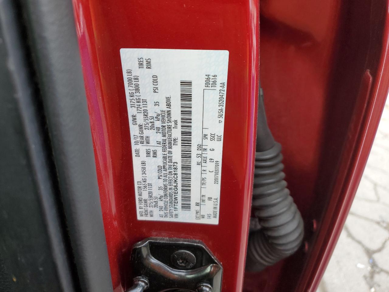 2018 Ford F-150 VIN 1FTEW1EG6JKC81873 Copart auction photo, all over / side damage thumbnail 12