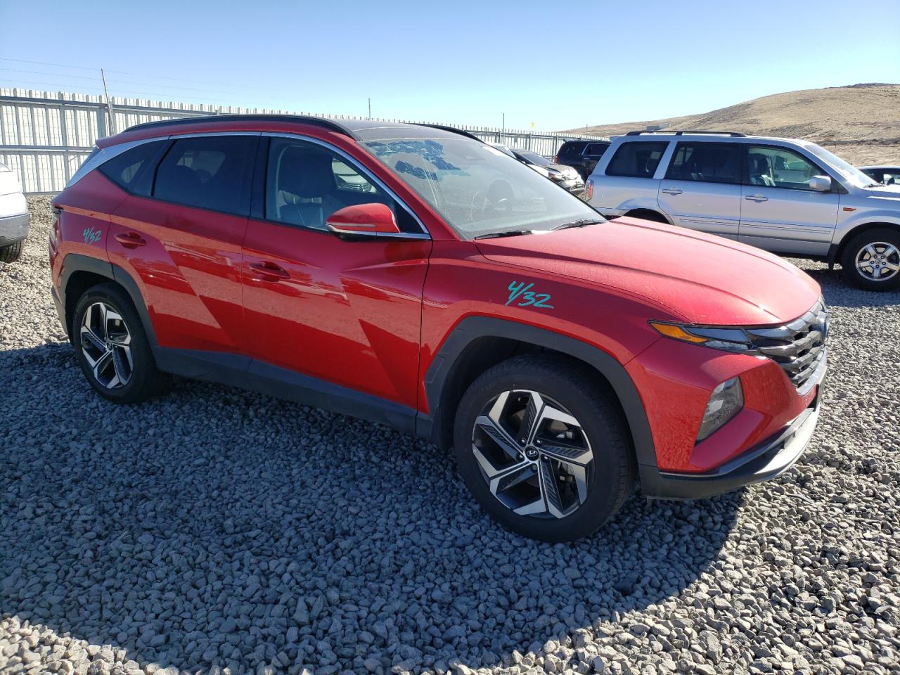2023 Hyundai Tucson VIN 5NMJECAE1PH197515 Copart auction photo, side / minor dent/scratches damage thumbnail 4