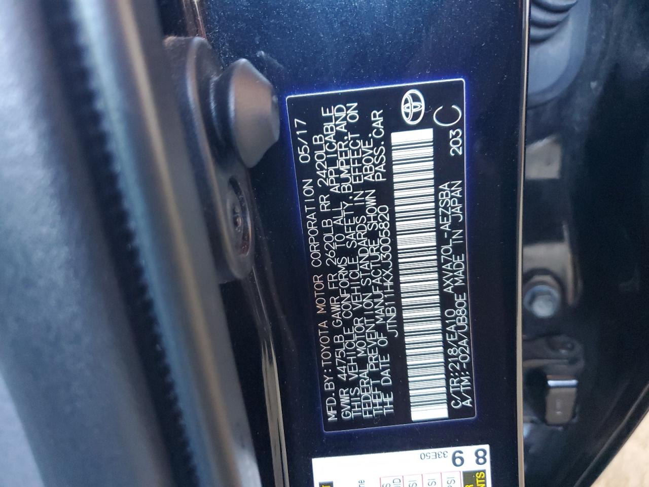 2018 Toyota Camry VIN JTNB11HKXJ3005820 Copart auction photo, front end / side damage thumbnail 13