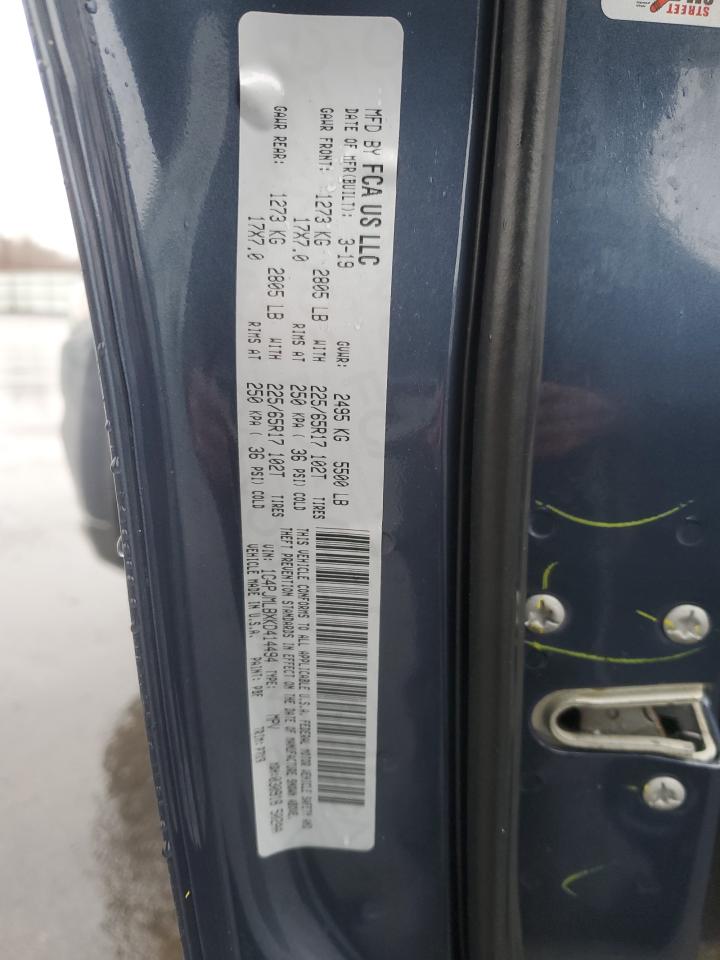 2019 Jeep Grand Cherokee VIN 1C4PJMLBXKD414494 Copart auction photo, rear end / front end damage thumbnail 15