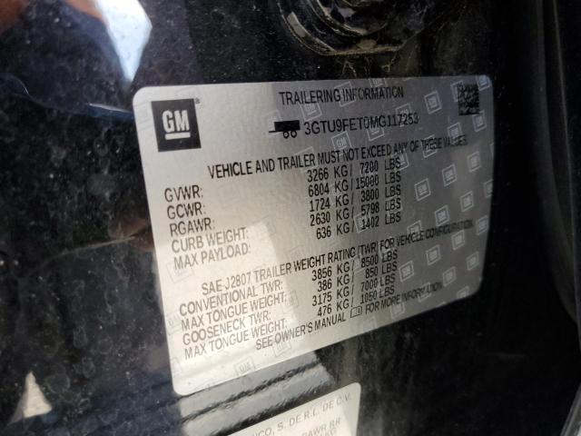 2021 GMC Sierra VIN 3GTU9FET0MG117253 Copart auction photo, front end damage thumbnail 13