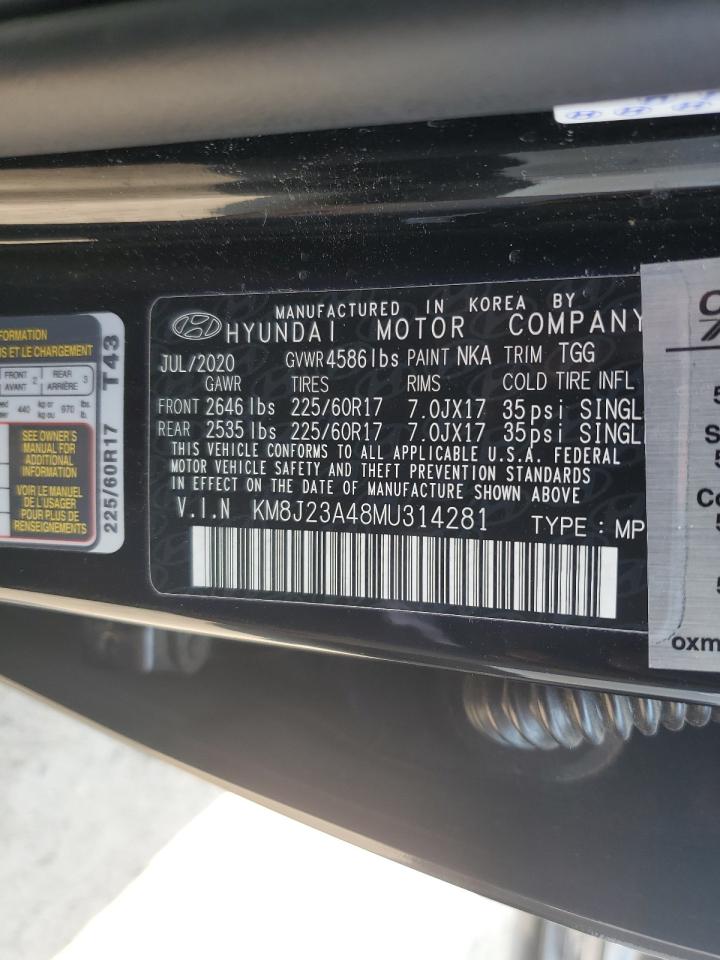 2021 Hyundai Tucson VIN KM8J23A48MU314281 Copart auction photo, front end damage thumbnail 13