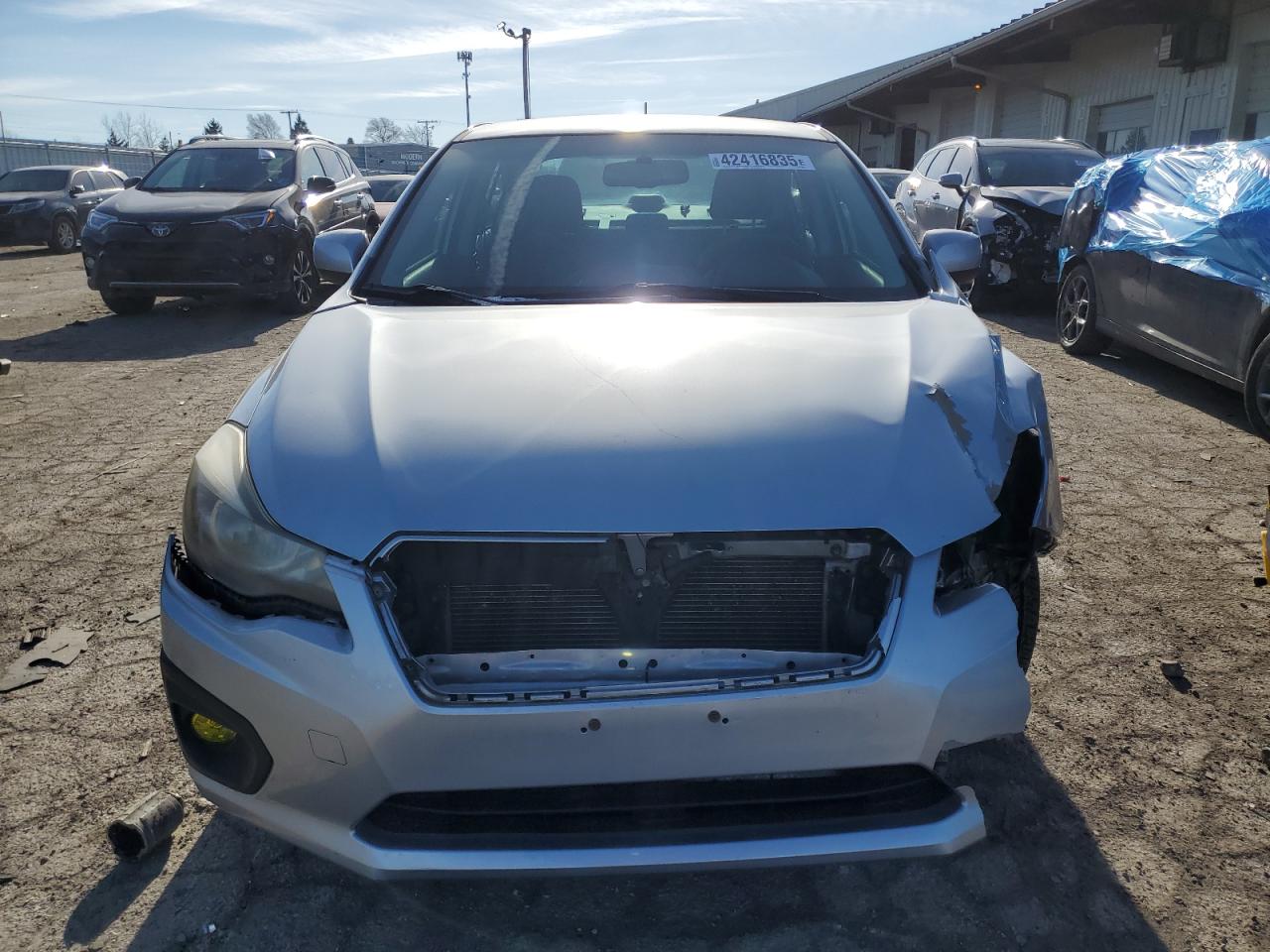 2012 Subaru Impreza VIN JF1GJAC69CG006608 Copart auction photo, front end / side damage thumbnail 5