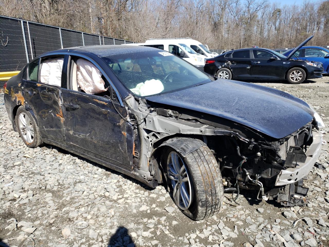 2012 Infiniti G VIN JN1CV6ARXCM973823 Copart auction photo, all over / undercarriage damage thumbnail 4
