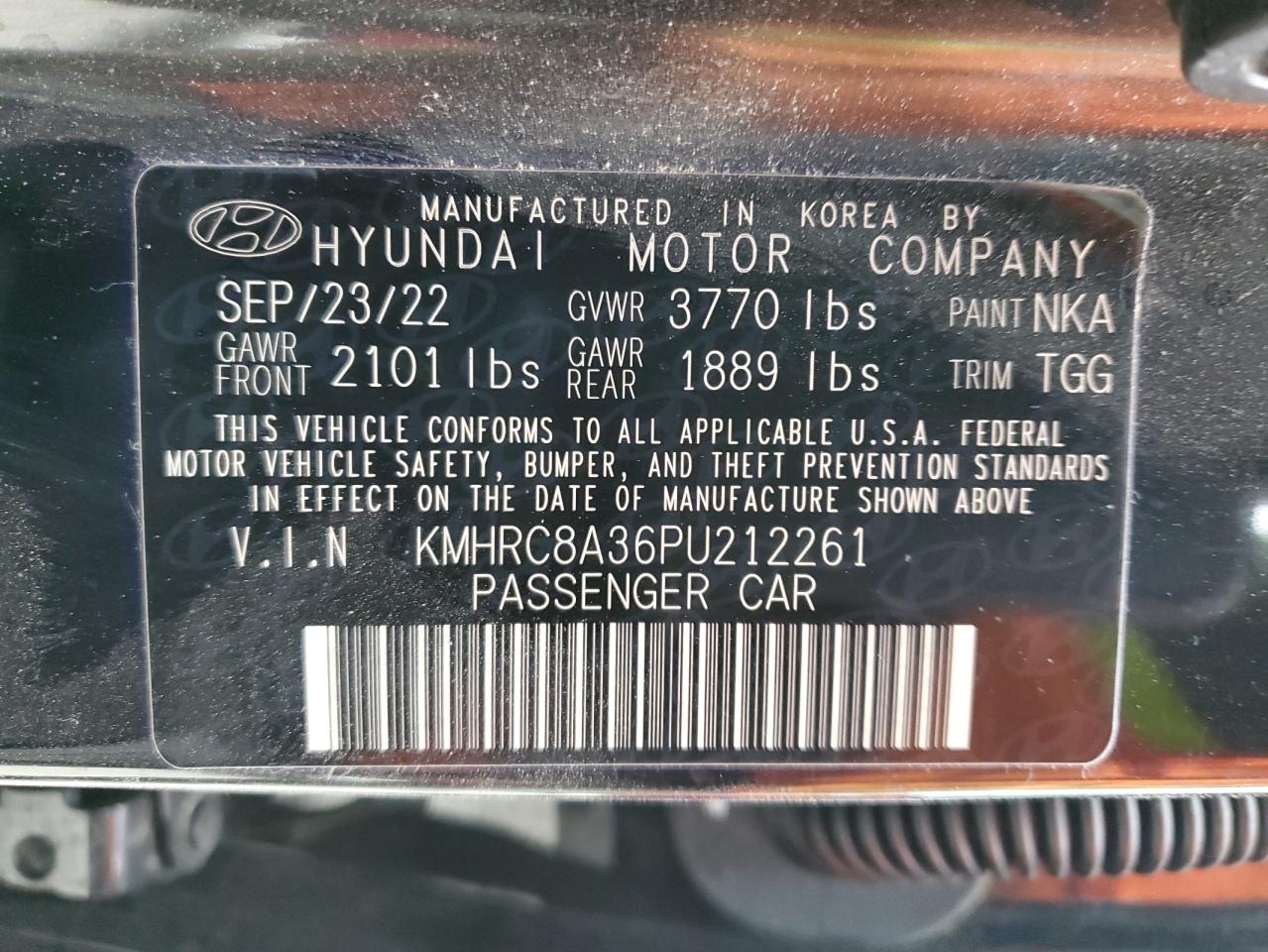 2023 Hyundai Venue VIN KMHRC8A36PU212261 Copart auction photo, side / minor dent/scratches damage thumbnail 12