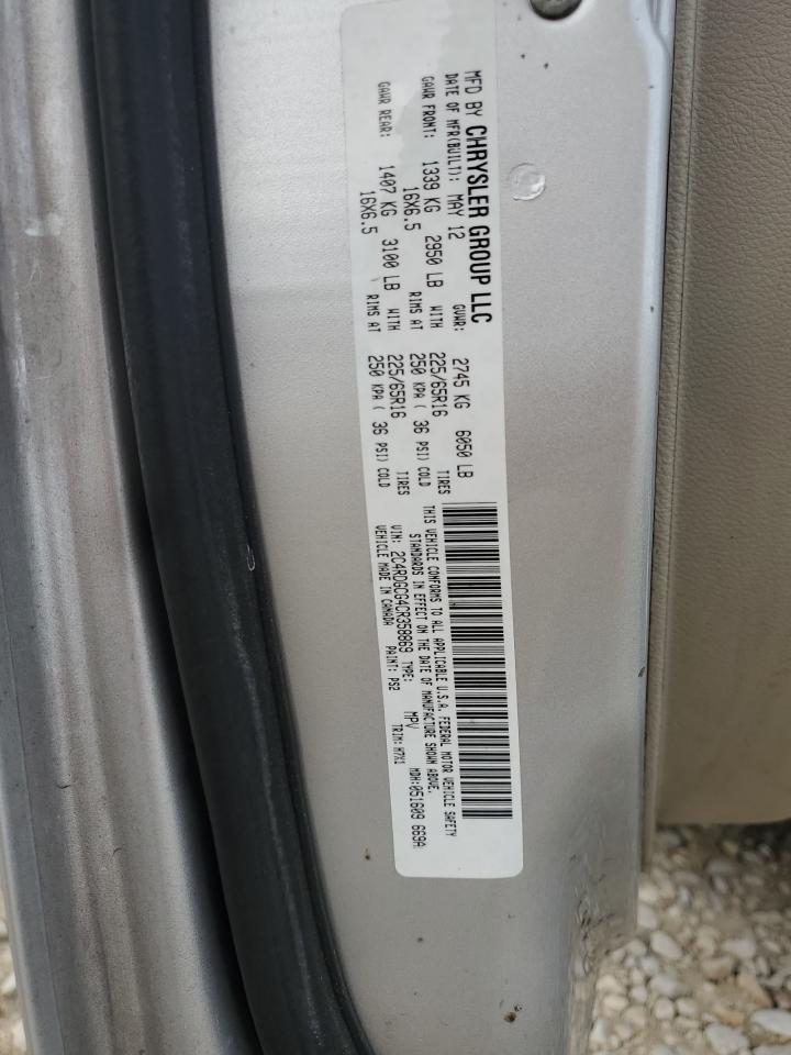 2012 Dodge Caravan VIN 2C4RDGCG4CR358869 Copart auction photo, rear end damage thumbnail 15