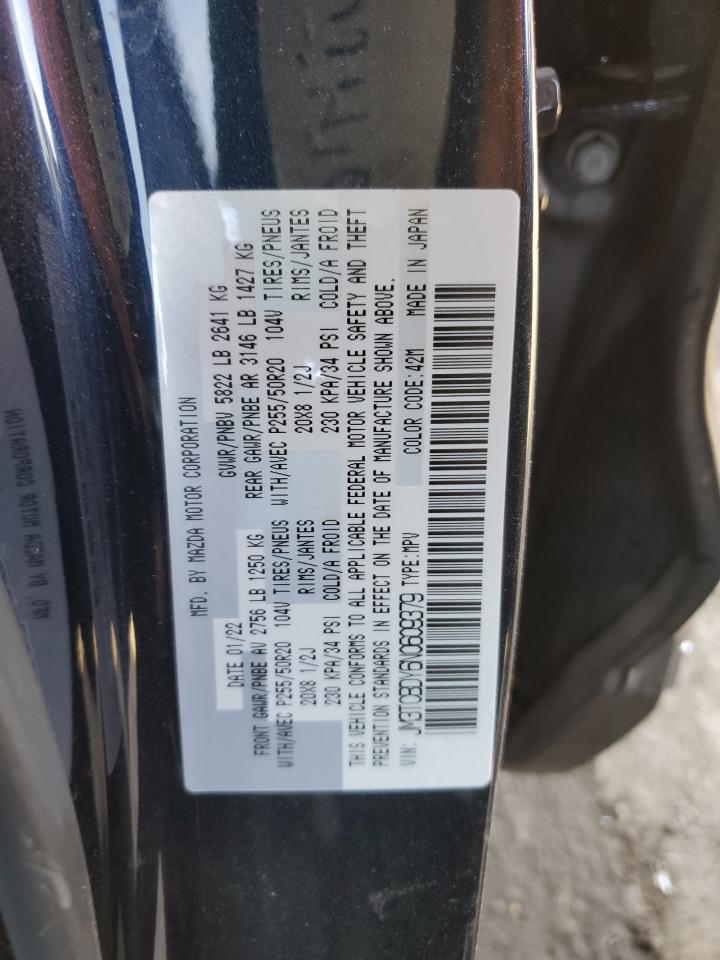 2022 Mazda CX-9 VIN JM3TCBDY6N0609379 Copart auction photo, side damage thumbnail 14