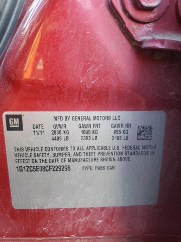 2012 Chevrolet Malibu VIN 1G1ZC5E08CF229296 Copart auction photo, side damage thumbnail 12