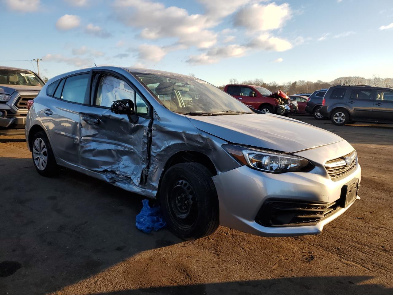 2022 Subaru Impreza VIN 4S3GTAB61N3712441 Copart auction photo, side / front end damage thumbnail 4