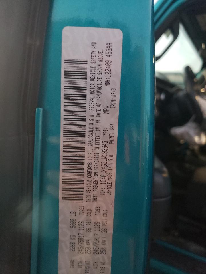 2020 Jeep Wrangler VIN 1C4GJXAG3LW193343 Copart auction photo, front end damage thumbnail 14
