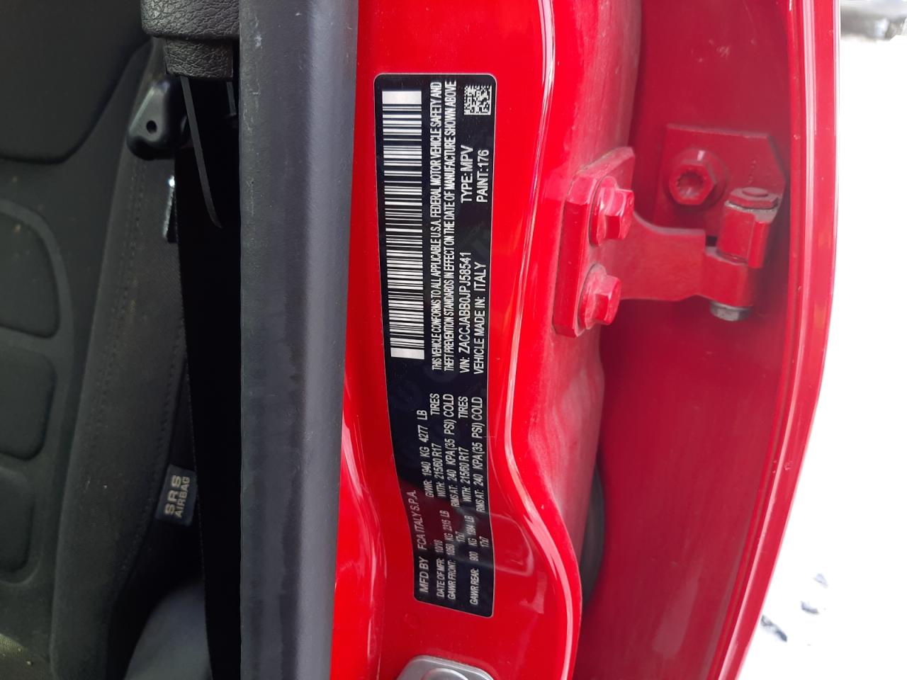 2018 Jeep Renegade VIN ZACCJABB0JPJ58541 Copart auction photo, rear end / front end damage thumbnail 14