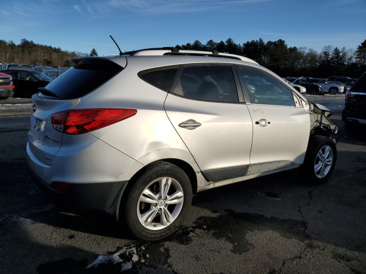2013 Hyundai Tucson VIN KM8JUCAC5DU618248 Copart auction photo, front end / side damage thumbnail 3
