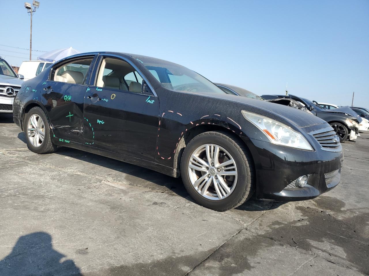 2012 Infiniti G VIN JN1DV6AP4CM701058 Copart auction photo, all over damage thumbnail 4