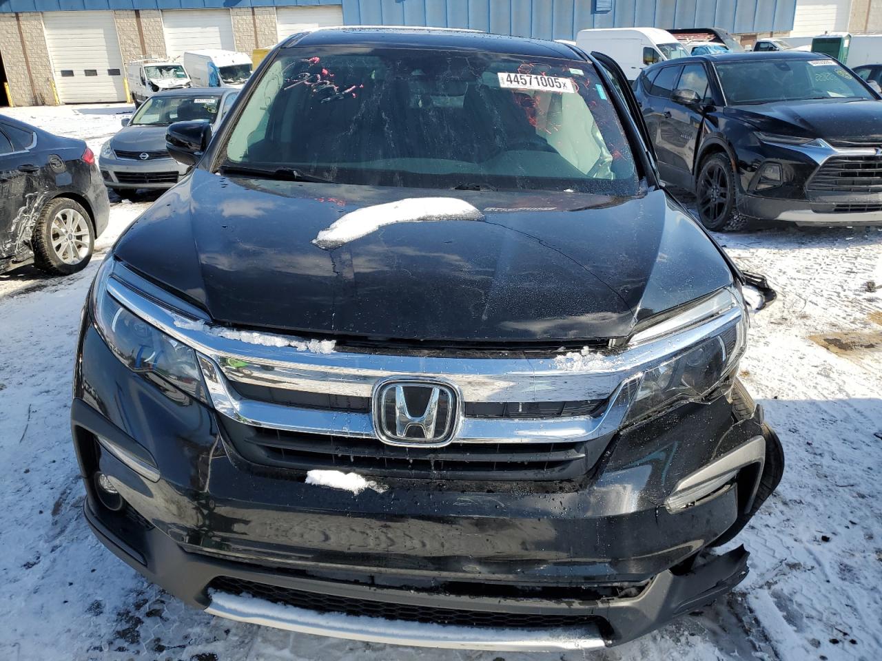 2021 Honda Pilot VIN 5FNYF6H53MB102839 Copart auction photo, front end / side damage thumbnail 5