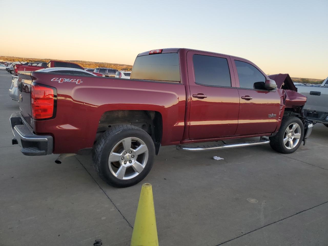 2014 Chevrolet Silverado VIN 3GCUKREC3EG423323 Copart auction photo, front end / side damage thumbnail 3