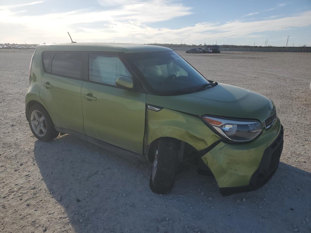 2015 KIA Soul VIN KNDJN2A28F7783666 Copart auction photo, side / front end damage thumbnail 4