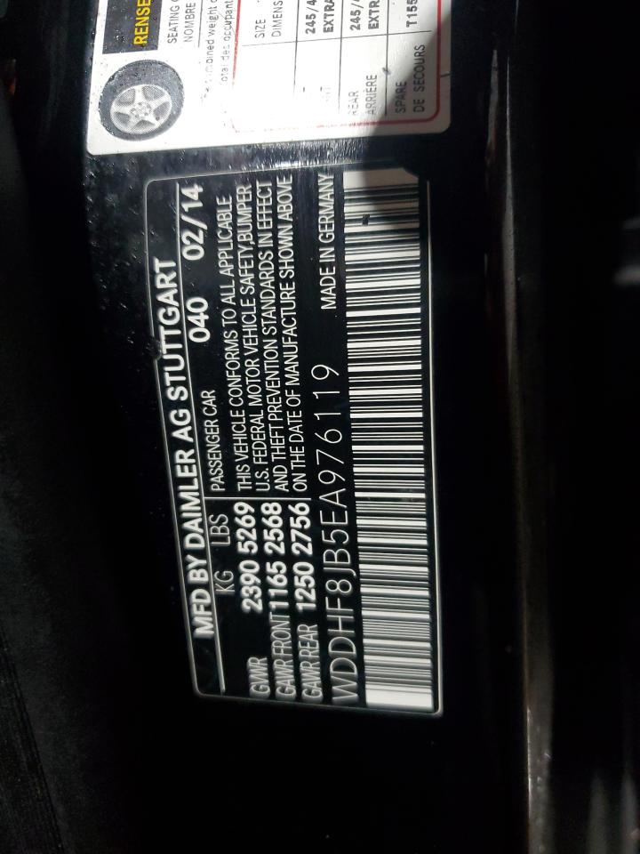 2014 Mercedes-Benz E-klasse VIN WDDHF8JB5EA976119 Copart auction photo, front end damage thumbnail 14