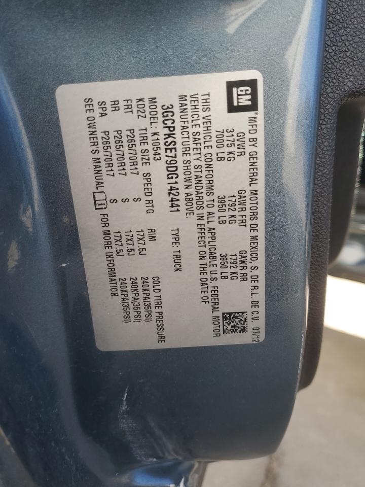 2013 Chevrolet Silverado VIN 3GCPKSE79DG142441 Copart auction photo, side damage thumbnail 13