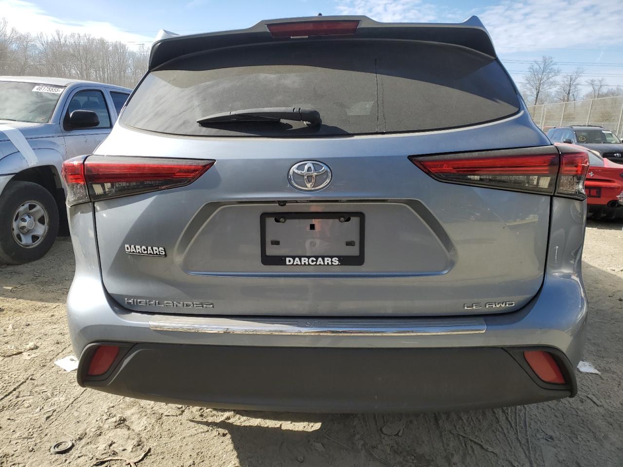 2022 Toyota Highlander VIN 5TDBZRBH9NS246555 Copart auction photo, front end / undercarriage damage thumbnail 6